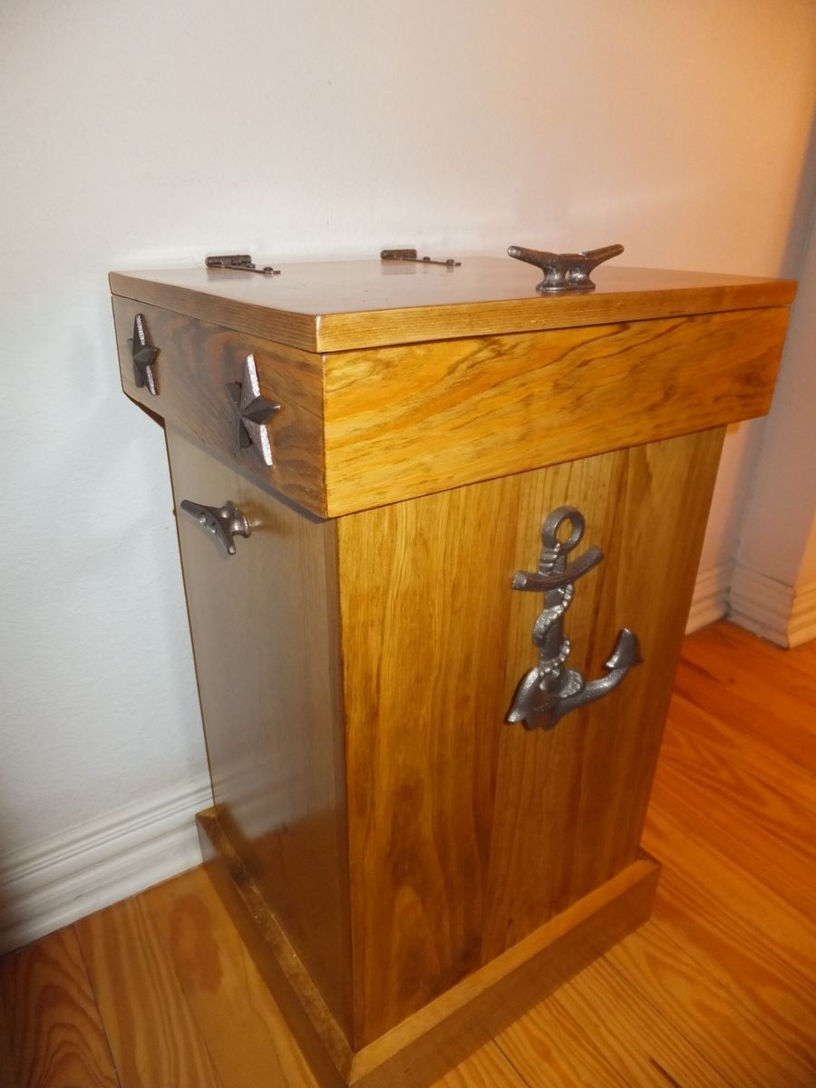 A Hand Crafted Rustic Wood Trash Can Made To Order From Thh A Hand Crafted Rustic Wood Trash Can Made To Order From Thh Creations Custommade Com