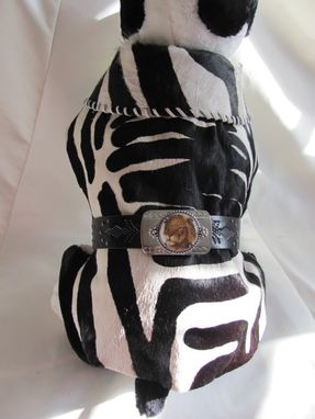 Custom Made Zebra Cowhide Lion Hearted Dog Coat