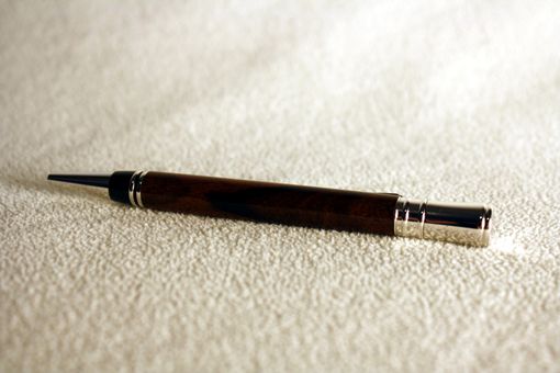 Custom Made Executive Pen In Goncalo Alves. Rhodium Plated Accents