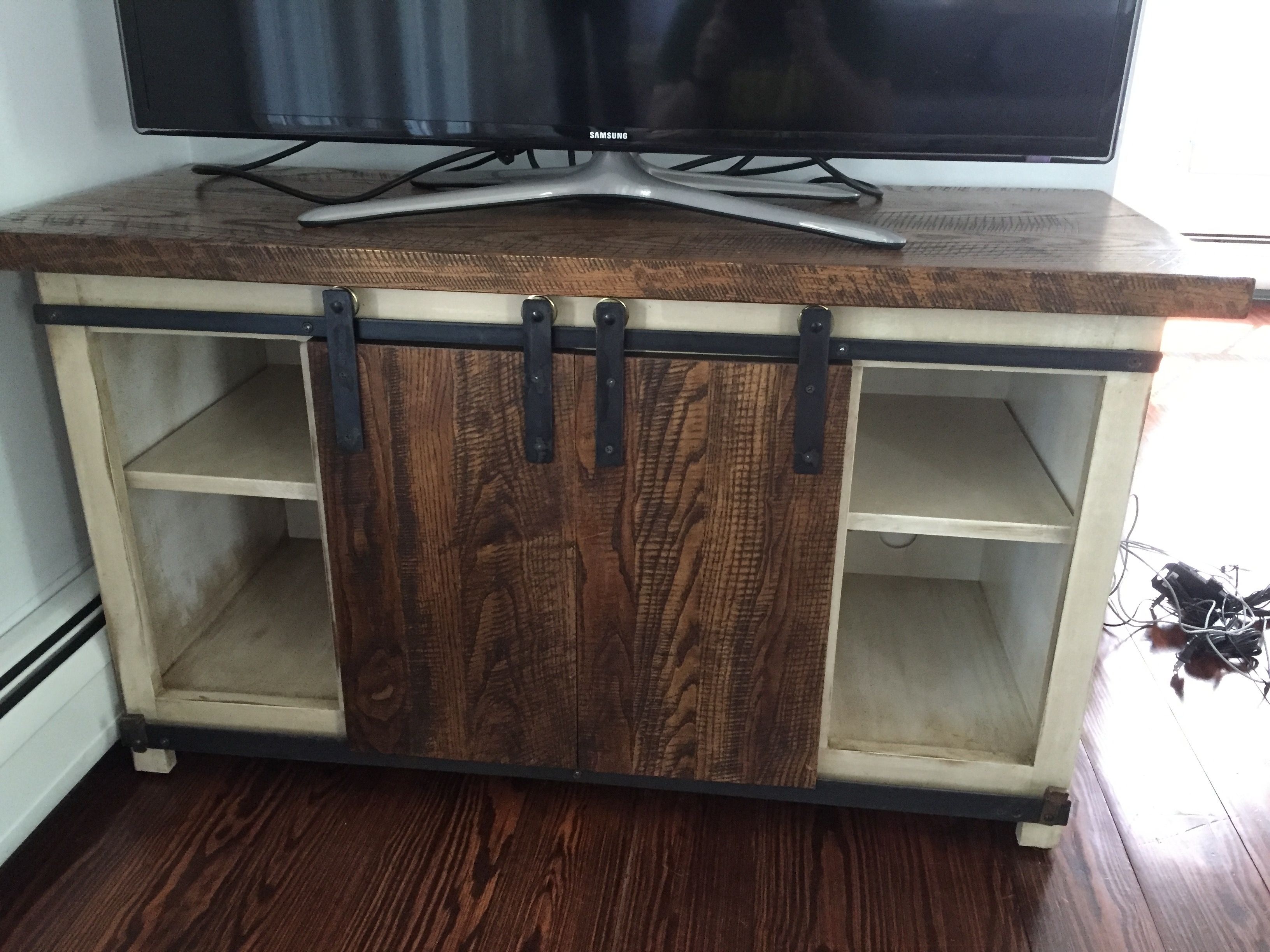 Hand Made Barn Door Media Cabinet By M Karl Llc Custommade Com