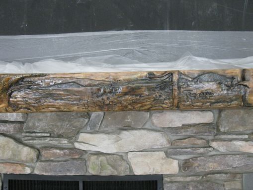 Custom Made Relief Carved Pine Mantle