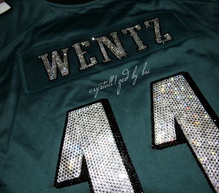 Custom Made Crystallized Jersey Any Team Player Nfl Football Sports Bling European Crystals Bedazzled