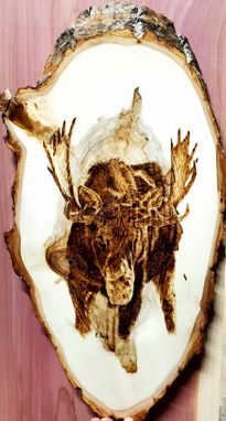 Custom Made Moose Wood Burning