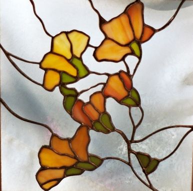 Custom Made Magnolia Blossoms Window