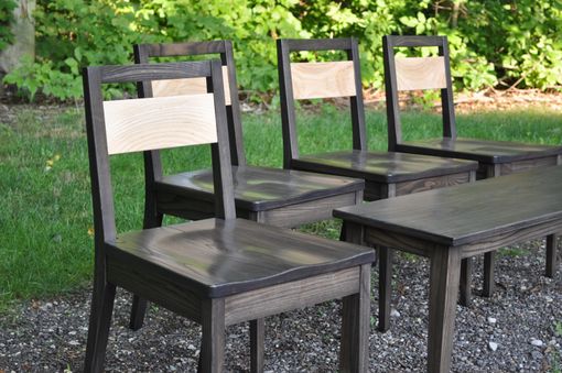 Custom Made Stained Ash Chair With Natural Ash Backrest