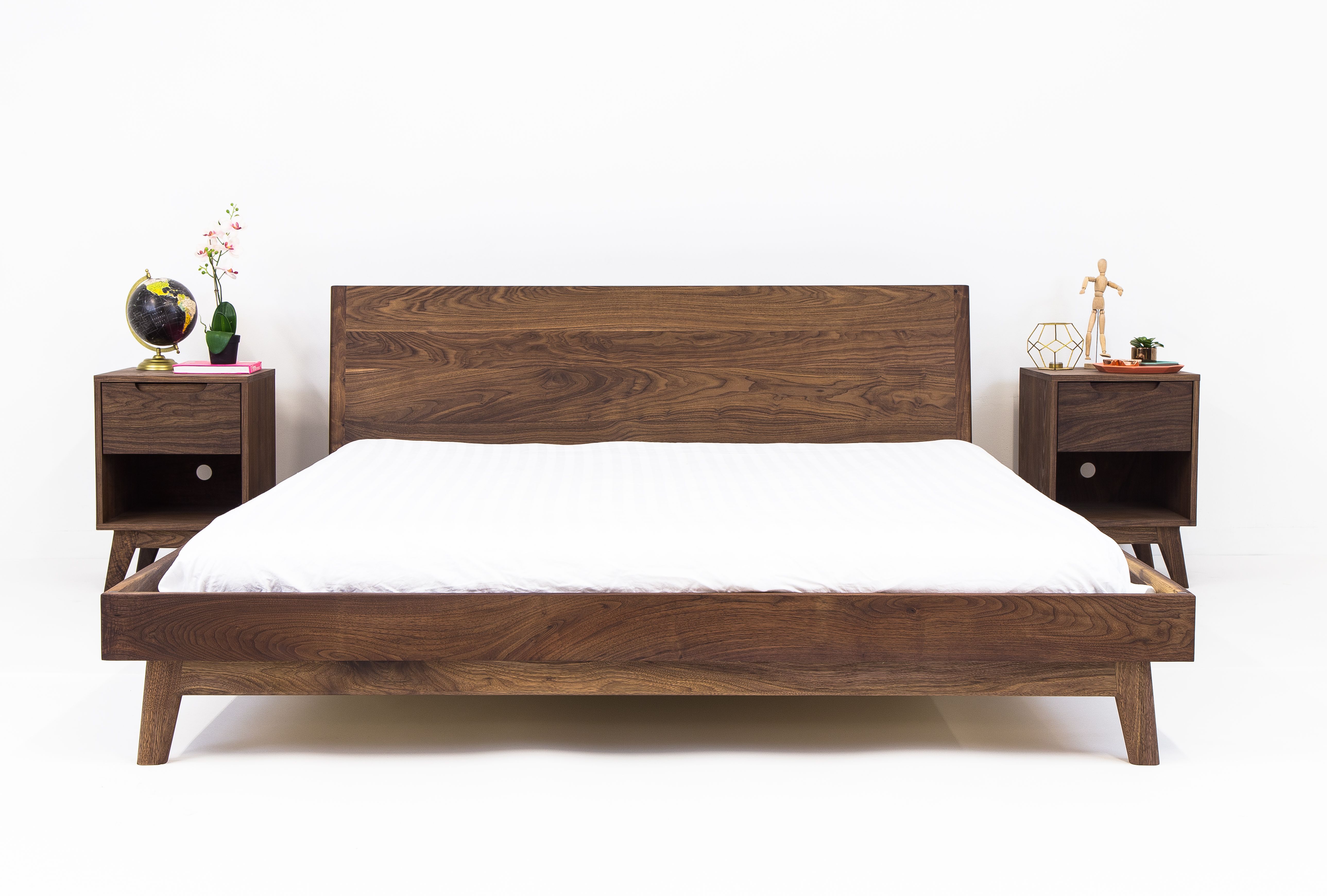 Buy Hand Crafted The Bosco Mid Century Modern Solid Walnut Bed, made