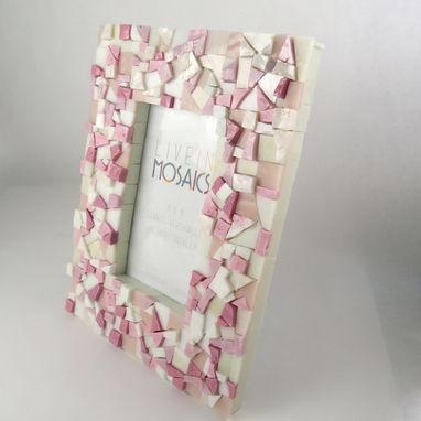 Custom Made Pink Mosaic Picture Frame 4x6