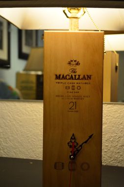 Custom Made Macallan 21 Theme Lamp/Clock Handmade With Beige Shade