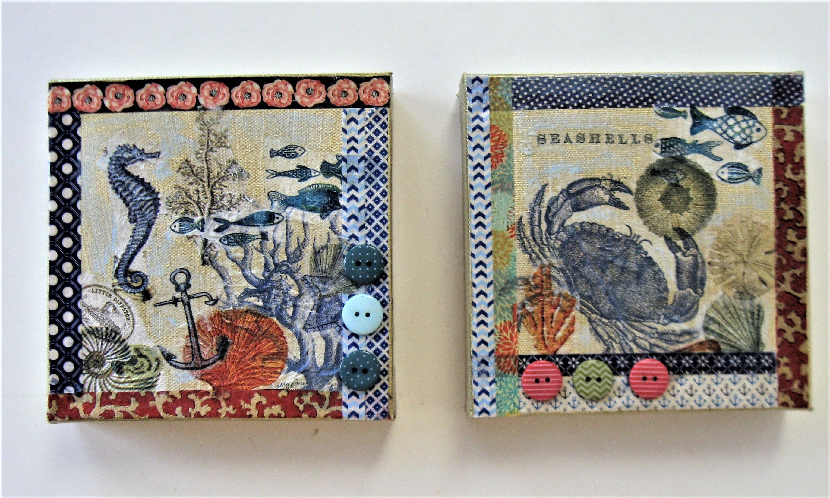 Buy Hand Made 2 Mixed Media Beach Paintings,, made to order from Brooke