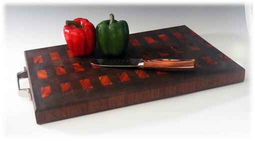 Custom Made End-Grain Tigerwood (Goncalo Alves) And Walnut Cutting Board (Butcher Style)
