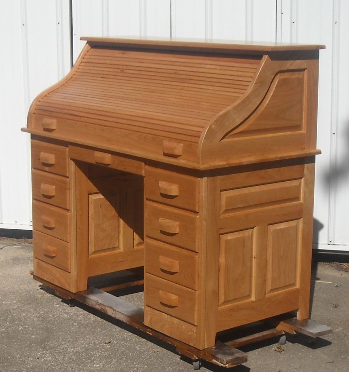 Hand Crafted Cherry Roll Top Desk Natural Finish by Tom Kies Woodworks