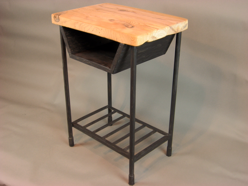 Custom Made Reclaimed Industrial Rustic Custom Contemporary End Table