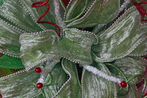 Custom Made Christmas Spiral Mesh Wreath
