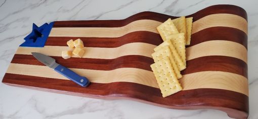 Custom Made Waving American Flag Cutting Board/Serving Tray