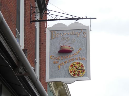 Custom Made Brumby's Cafe Artisinal Carved Wood Sign