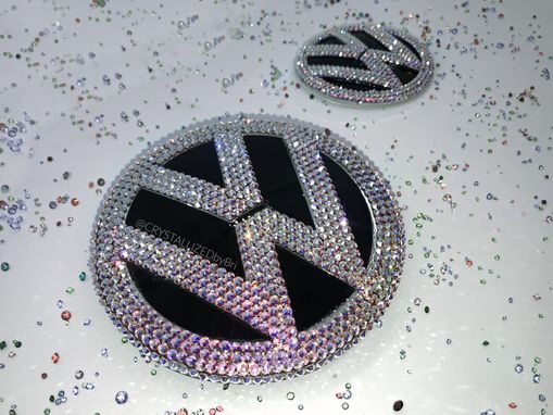 Custom Made Vw Volkswagen Crystallized Car Emblem Bling Genuine European Crystals Bedazzled