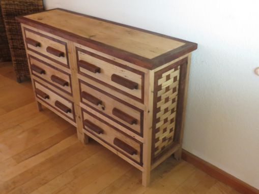 Custom Made Amazing Woven King Wormy Chestnut Bedroom Set