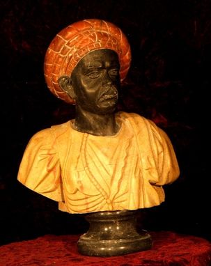 Custom Made Marble Bust Of An African Man