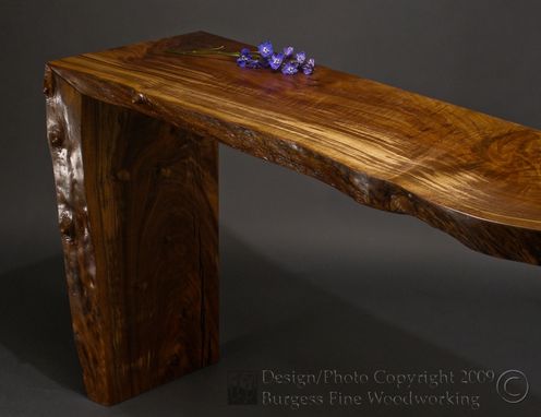 Custom Made Poured Walnut Sofa Table