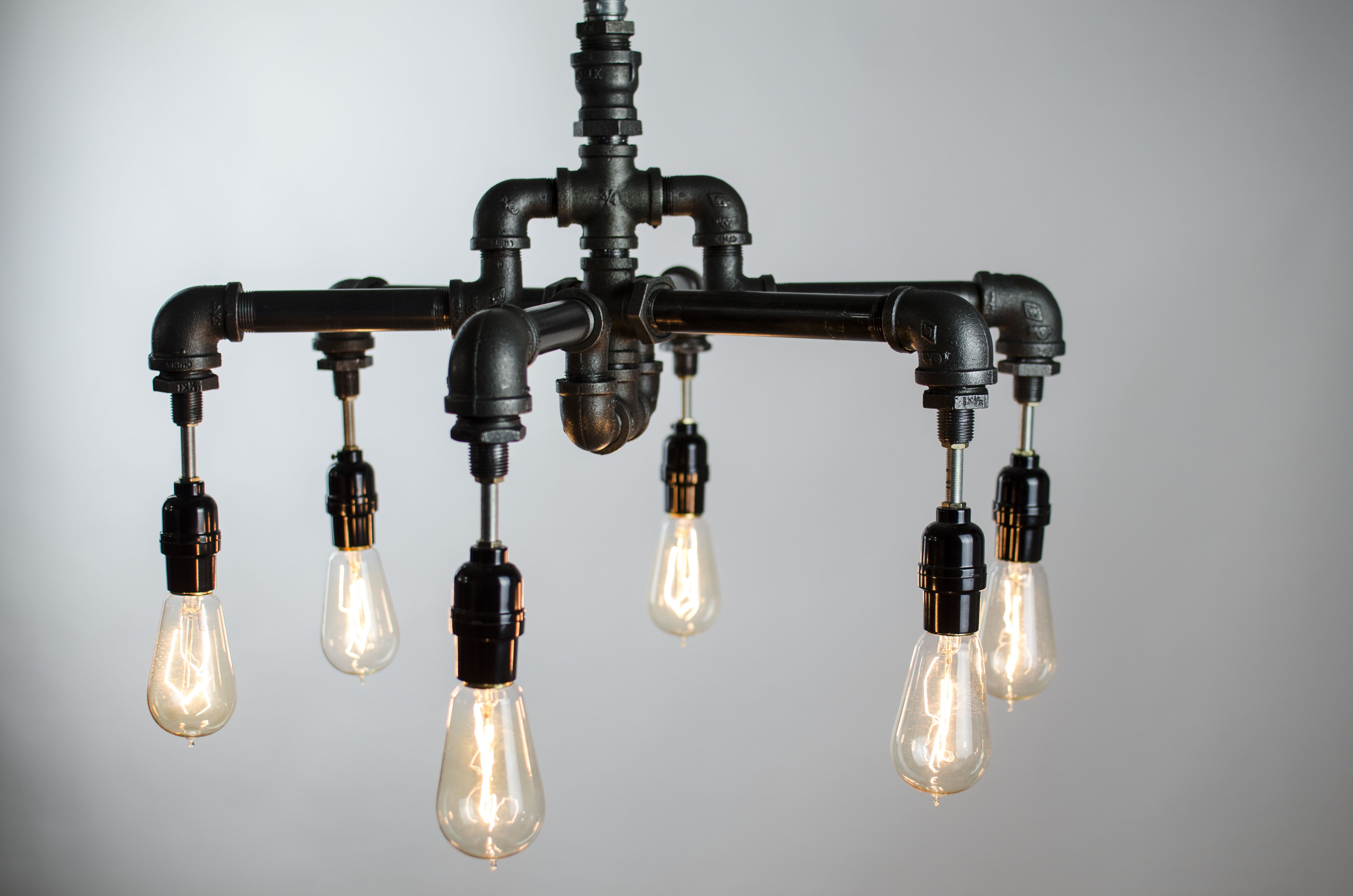 Buy Handmade 6 Edison Bulbs Industrial Lighting Chandelier, made to order  from Chicwatts | CustomMade.com