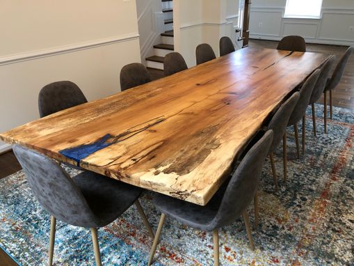 Custom Made Live Edge And Epoxy River Tables