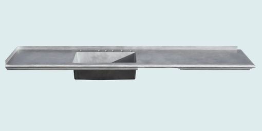 Custom Made Zinc Countertop With Integral Sink & Bistro Edge