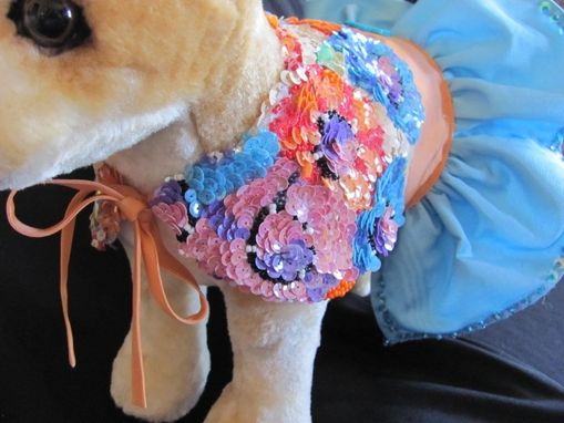 Custom Made Floral Bling Sequin Dog Clothes