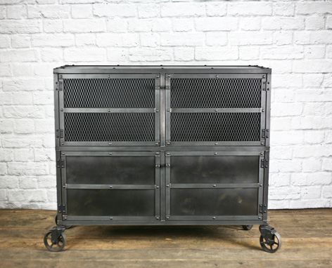 Custom Made Modern Industrial Bar Cart, Rustic Liquor Cabinet, Vintage Bar Cart, Industrial Beverage Center