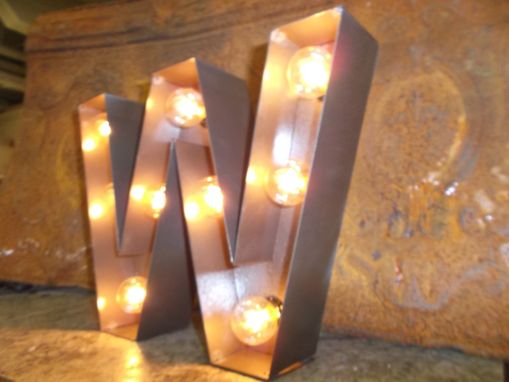 Custom Made Letter Lighted W 14 Inch Tall Steel Channel Letter
