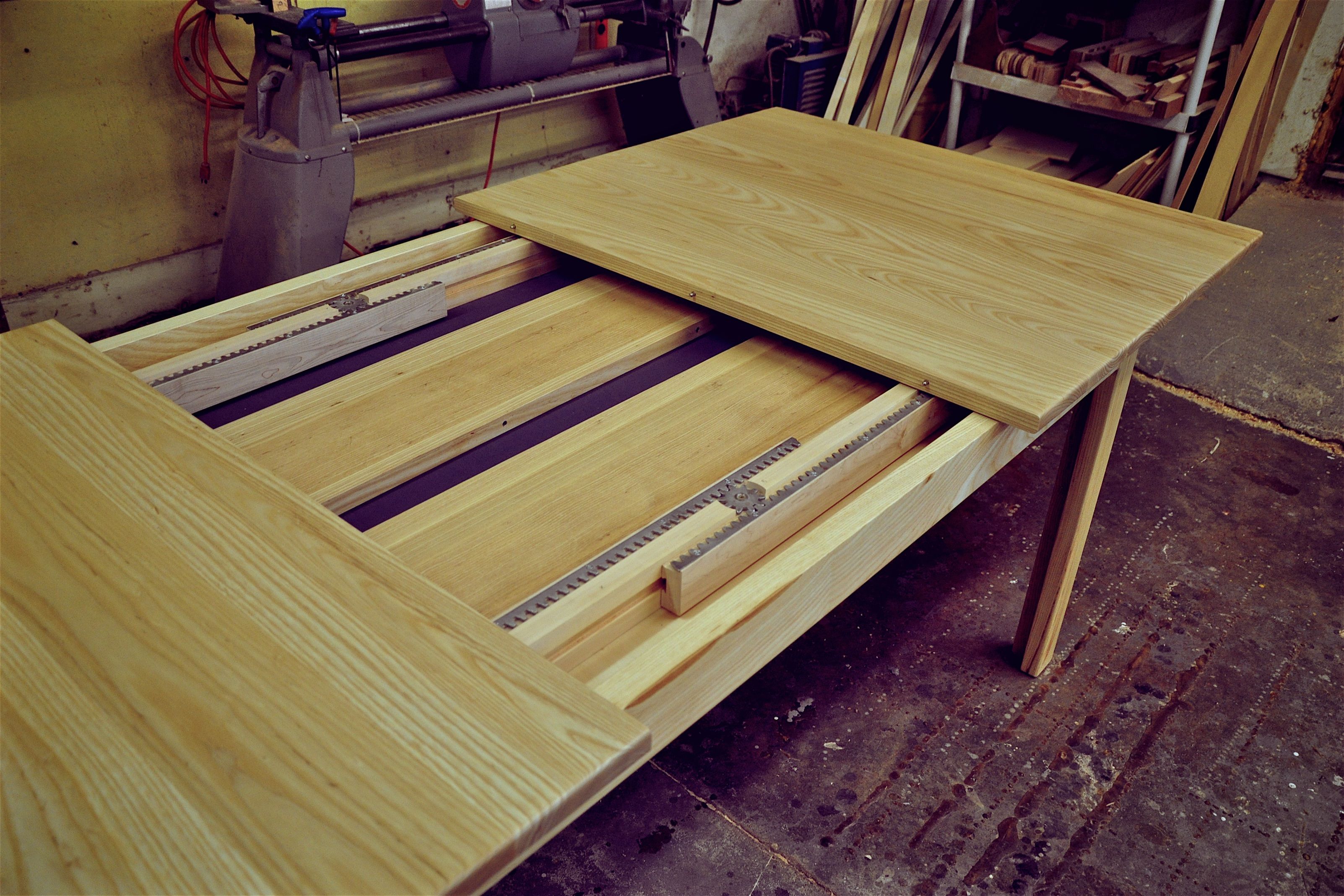 Hand Made Contemporary Extension Plank Dining Table by Boreal Woodworks