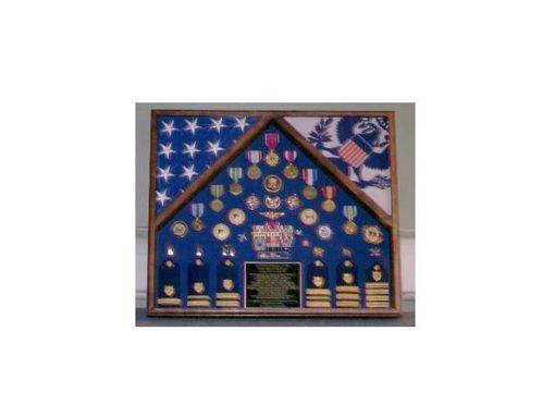 Custom Made Military Flag Case For 2 Flags And Medals
