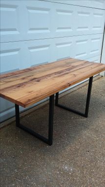 Buy a Hand Made Reclaimed Wood Dining Table - Metal Base, made to order ...