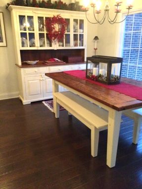 Custom Made Traditional Shaker Farm Table, Authentic Reclaimed Barnwood