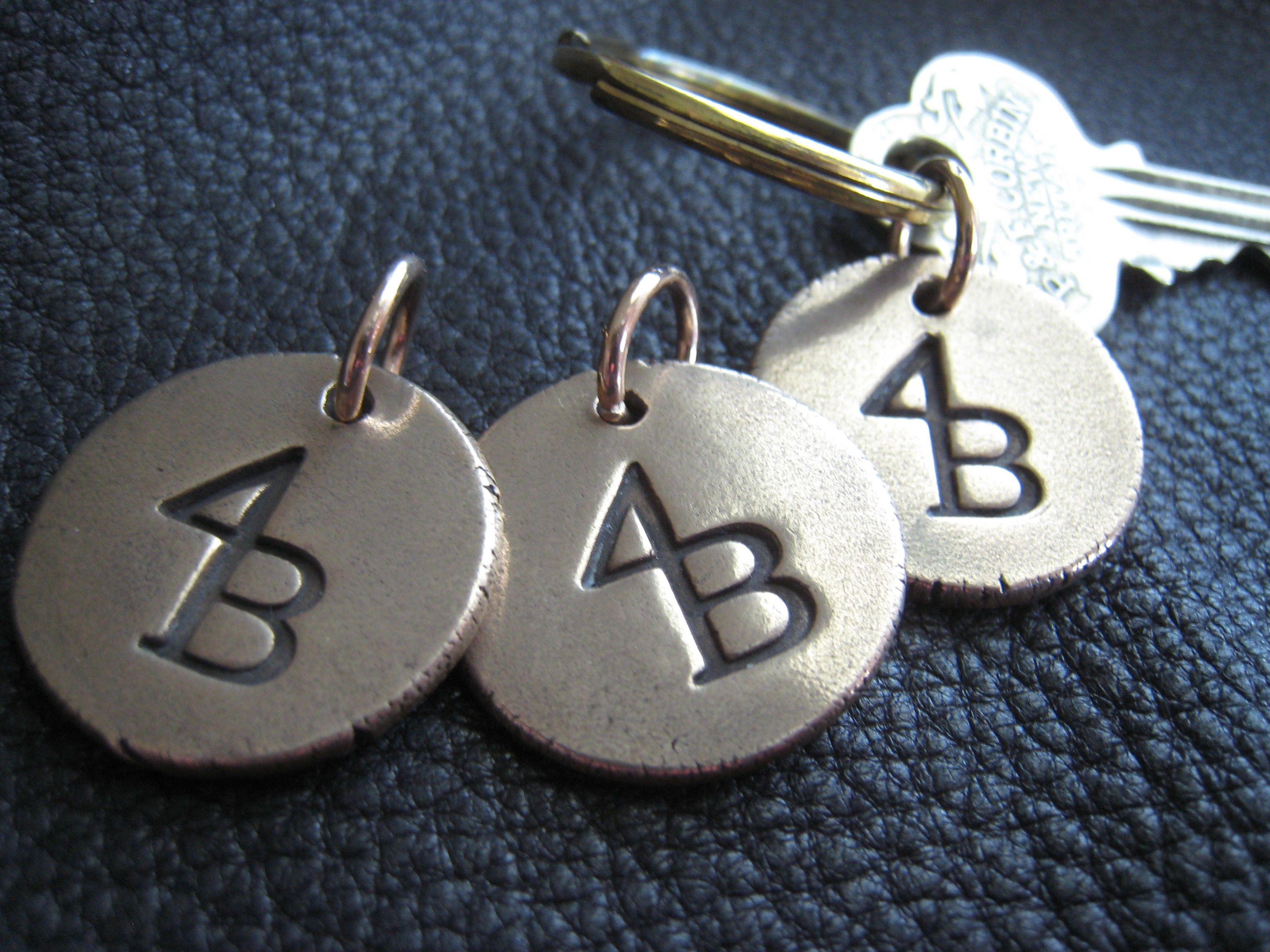 Custom Made Solid Bronze Key Chain Key Ring Key Fob With Ranch Brand Or Logo by Jennybuttons