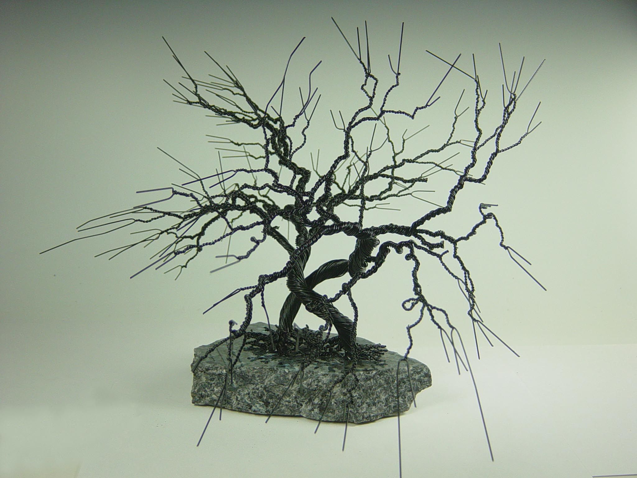 Hand Made Bonsai Wire Tree Sculpture Mother /& Son
