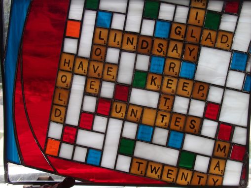 Custom Made Scrabble Love Stained Glass