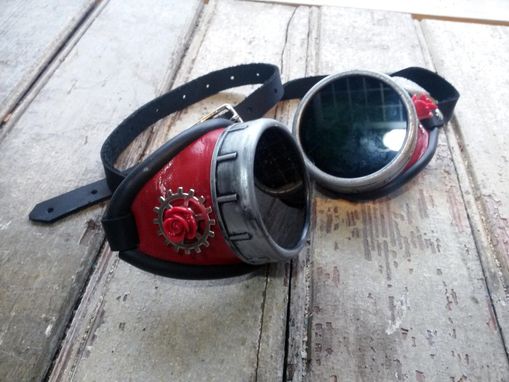 Custom Made Steampunk Rose Decorated Goggles