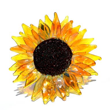 Custom Made Glass Sun Flower, Hand Blown And Gorgeous !