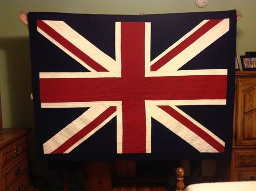 Custom Made Union Jack British Flag Quilt- Twin Size