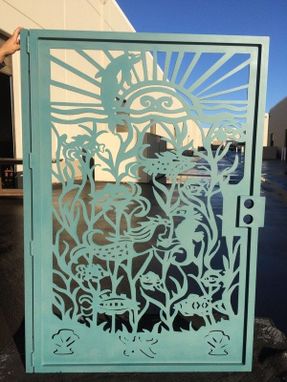 Custom Made Metal Gate Custom Nautical Ocean Mermaid Dolphin Garden Art Pedestrian Walk