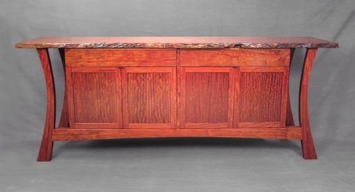 Custom Made Live Edge Credenza In Bubinga