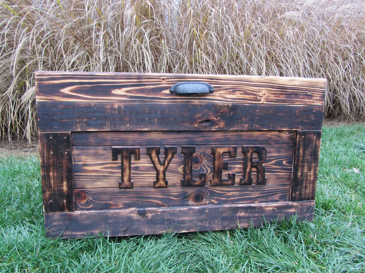 Hand Crafted Personalized Wood Chest Large Made From Reclaimed Wood