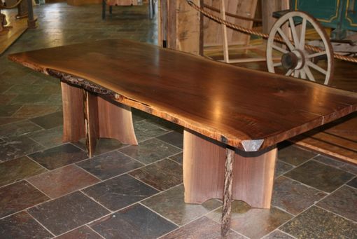 Custom Made Live Edge Walnut Slab Dining Table