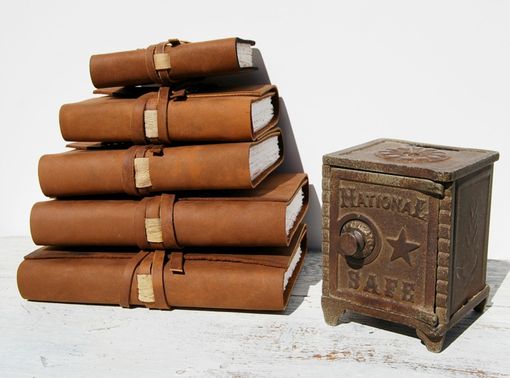 Custom Made Custom Handmade Leather Bound Collection Set Western Adventure Art Poetry Notebook (187)