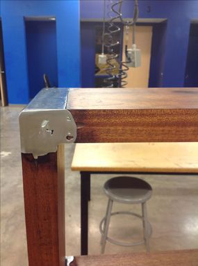 Custom Made Mahogany Stools With Casted Metal