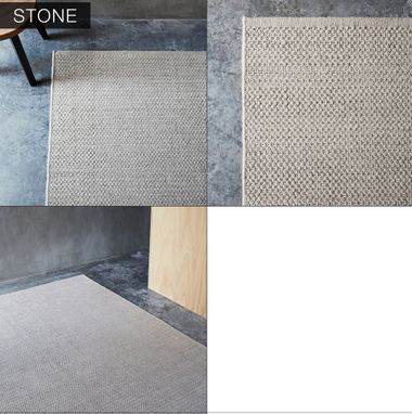 Custom Made Pebble Hand Woven Knotted Wool Rug- Stone