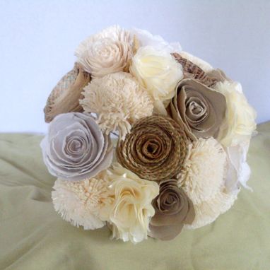 Custom Made Rustic Shabby Chic Paper Flower Bouquet