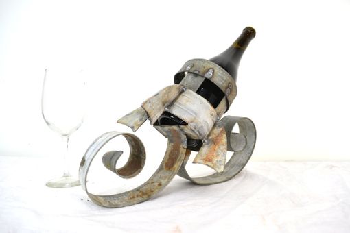 Custom Made Wine Barrel Ring Bottle Holder - The Rocket - Made From Salvaged California Wine Barrel Rings