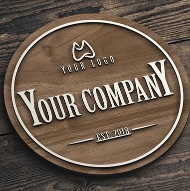 Custom Made Personalized Wooden Logo Sign, Wooden Round Sign