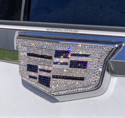Custom Made Cadillac Crystallized Car Emblem Bling Genuine European Crystals Bedazzled